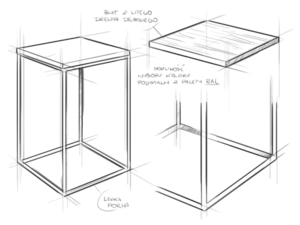 Stół kawowy TENSIO SOLID WOOD 50 - dąb, biały small 5
