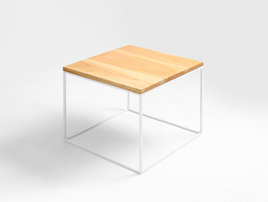 Stół kawowy TENSIO SOLID WOOD 50 - dąb, biały small 0