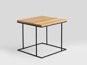 Stół kawowy WALT SOLID WOOD 50 - dąb, czarny small 0