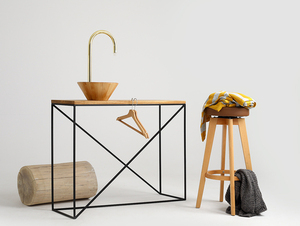 Konsola MEMO SOLID WOOD 100 - dąb, czarny small 2