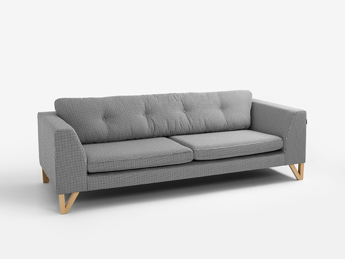 Sprawdź Sofa WILLY 3 os. - ciemna pepita(ke700), naturalny