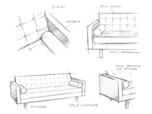 Sofa TOPIC WOOD 3 os. - karbon(et95), naturalny small 5