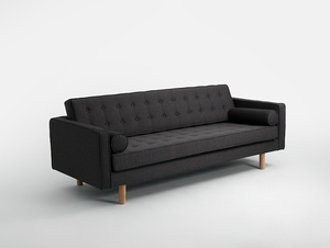 Sofa TOPIC WOOD 3 os. - karbon(et95), naturalny small 0