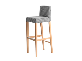 Stołek bar. WILTON BAR 87 - ciemna pepita(ke700), naturalny - Na zamówienie small 5