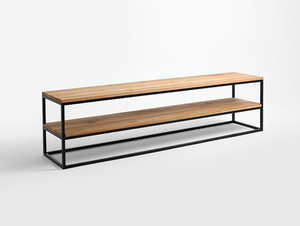 Konsola JULITA SOLID WOOD 180-2F - dąb, czarny small 3