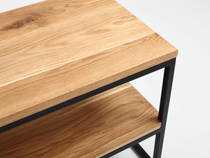 Konsola JULITA SOLID WOOD 180-2F - dąb, czarny small 4