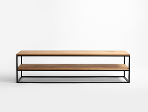 Konsola JULITA SOLID WOOD 180-2F - dąb, czarny small 0