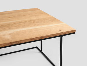 Stół kawowy WALT SOLID WOOD 100x60 - dąb, czarny small 4