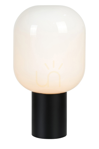 Sprawdź Lampa stołowa Markslojd Brooklyn 107482 czarno-biała 44 cm metal szkło