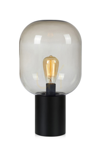 Sprawdź Lampa stołowa Markslojd Brooklyn 107481 czarna przydymione szkło 44 cm