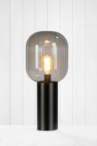 Lampa stołowa Markslojd Brooklyn 107479 czarna przydymione szkło 56 cm small 1