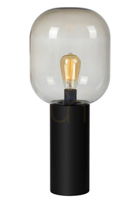 Lampa stołowa Markslojd Brooklyn 107479 czarna przydymione szkło 56 cm small 0