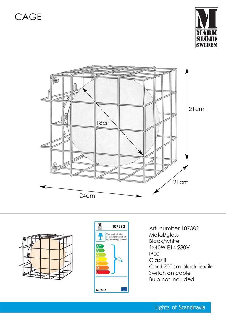 Sprawdź Kinkiet Markslojd Cage 107382 czarno-biały Kinkiet Markslojd Cage 107382 czarno-biały