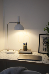 Lampa stołowa Markslojd Larry 107502 biała metalowa 1x60W 65 cm small 1