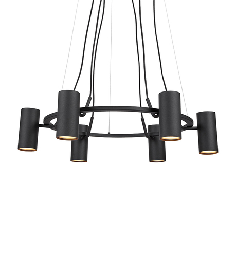 Sprawdź Lampa wisząca Markslojd Porto 6xGU10 czarna metalowa 73 cm 107357
