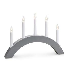 Świecznik drewniany Markslojd ATLE szaro-biały 40 cm 704470 small 1