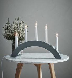 Świecznik drewniany Markslojd ATLE szaro-biały 40 cm 704470 small 0