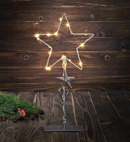 Sprawdź Dekoracja stołowa Markslojd VIKHEM szare gwiazdki metal 44 cm 703805