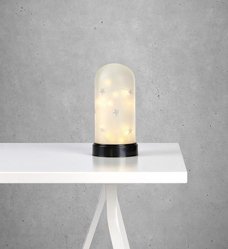 Sprawdź Dekoracja stołowa Markslojd Lisette 704488 szklana mrożona 23 cm LED na baterie