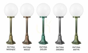 Lampa ogrodowa stojąca SU-MA kulista czarna/patyna 73 cm K 5002/3/KP 250 small 3
