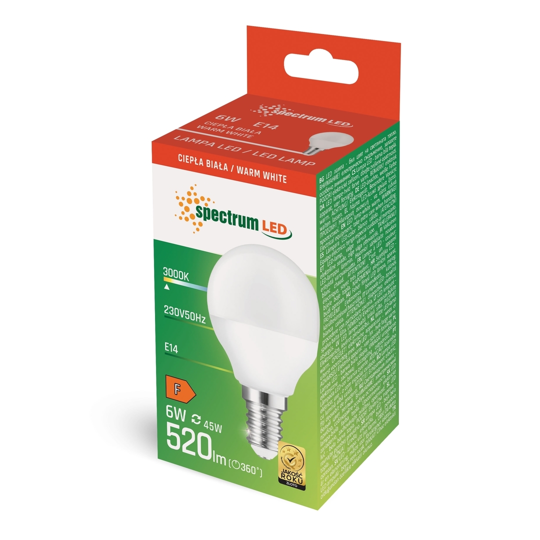 Zobacz Led Kulka E-14 230v 6w Ww Spectrum Led Kulka E-14 230v 6w Ww Spectrum
