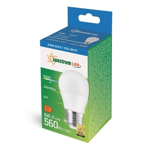 Led Kulka E-27 230v 6w Cw Spectrum + 1 Led Kulka E-27 230v 6w Cw Spectrum + small 1