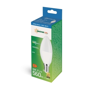 Led Świecowa E-14 230v 6w Cw Spectrum + small 1