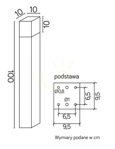 Lampa ogrodowa stojąca SU-MA Cube Max 1000 cm ciemny popiel CB-MAX 1000 DG small 3