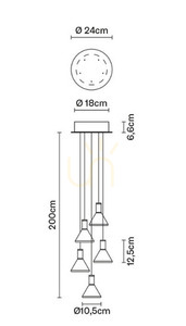 Lampa wisząca Fabbian Multispot F32 24cm - 5 - Chromowany - F32 A42 00 2 Lampa wisząca Fabbian Multispot F32 24cm - 5 - Chromowany - F32 A42 00 small 2