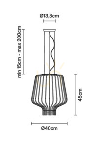 Lampa wisząca Fabbian Saya F47 22W 40cm - Brązowy oraz przeźroczysty - F47 A09 00 small 3