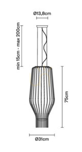 Lampa wisząca Fabbian Saya F47 22W 31cm - Złoty oraz przeźroczysty - F47 A25 00 small 3