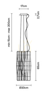Lampa wisząca Fabbian Stick F23 22W 33cm - F23 A01 69 3 Lampa wisząca Fabbian Stick F23 22W 33cm - F23 A01 69 small 3