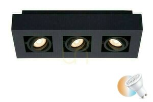 Downlight Lucide XIRAX 3x GU10 LED czarny aluminiowy 36 cm small 0
