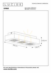 Downlight Lucide Xirax 3xGU10 LED biały 36 cm aluminiowy small 6
