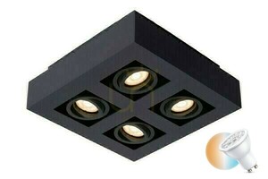 Spot sufitowy Lucide Xirax 4xGU10 LED czarny aluminium 25 cm 09119/21/30 small 0