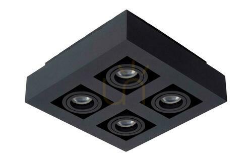 Sprawdź Spot sufitowy Lucide Xirax 4xGU10 LED czarny aluminium 25 cm 09119/21/30