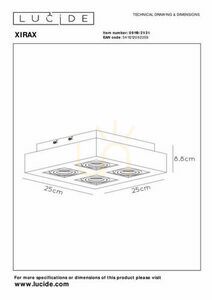 Downlight Lucide Xirax 4x GU10 LED biały 25 cm 09119/21/31 small 6