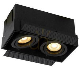 Oczko sufitowe Lucide TRIMLESS 09925/02/30 czarne aluminiowe LED GU10 2-punktowe small 2