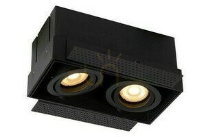Oczko sufitowe Lucide TRIMLESS 09925/02/30 czarne aluminiowe LED GU10 2-punktowe small 0