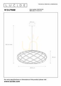 Lampa wisząca Lucide Wolfram czarna metalowa 65 cm 21417/65/30 small 8