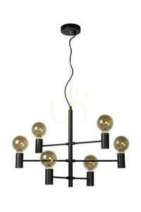 Lampa wisząca Lucide LEANNE 21421/06/30 czarna metalowa vintage 6xE27 small 1
