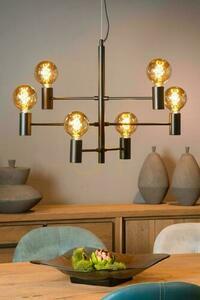 Lampa wisząca Lucide LEANNE 21421/06/30 czarna metalowa vintage 6xE27 small 3