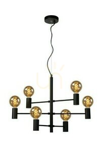 Lampa wisząca Lucide LEANNE 21421/06/30 czarna metalowa vintage 6xE27 small 0