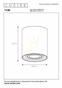 Downlight Lucide TUBE czarny GU10 LED CCT 1x50W 9,6 cm 22952/11/30 small 6