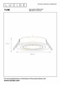 Oczko sufitowe Lucide TUBE czarne GU10 LED 9 cm aluminiowe 22954/01/30 small 6
