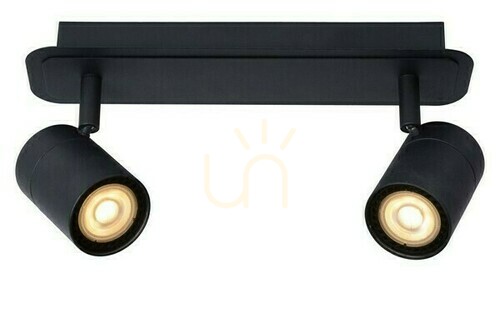 Sprawdź Plafon łazienkowy Lucide Lennert czarny IP44 2x GU10 LED 26958/10/30