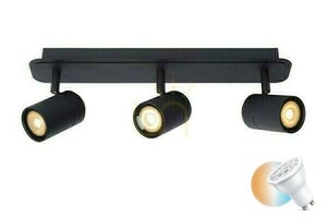 Plafon LED Lucide Lennert czarny IP44 3xGU10 do łazienki 40 cm small 0
