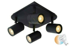 Plafon łazienkowy Lucide Lennert 4xGU10 czarny IP44 LED 26958/20/30 small 0