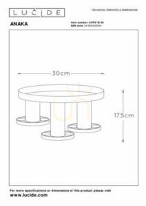 Plafon Lucide ANAKA czarny złoty stal 3xE27 30 cm small 4