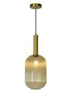 Lampa wisząca Lucide Maloto złota szklana loft retro 20 cm 45386/20/62 small 0